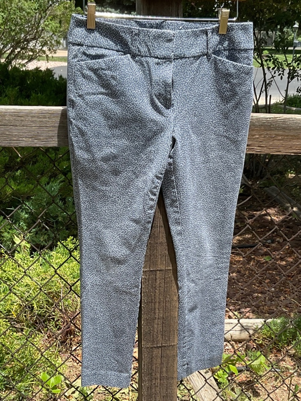 Blue with White Speckle Modern Skinny Ankle Pant - LOFT outlet